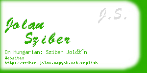 jolan sziber business card